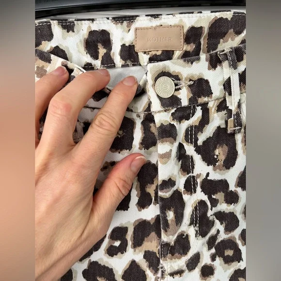 COPY - Mother denim high waisted looker ankle size 25 leopard print - Picture 2 of 5